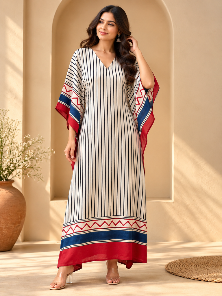 Ajrakh Modal Silk Kaftans 4801