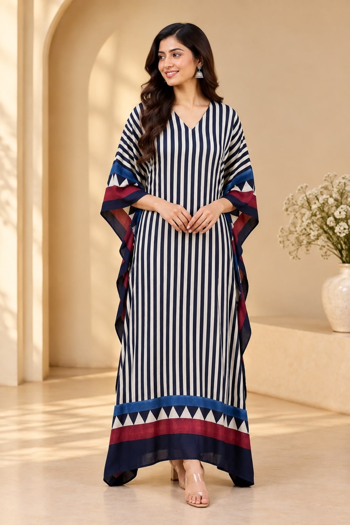 Ajrakh Modal Silk Kaftans 4801