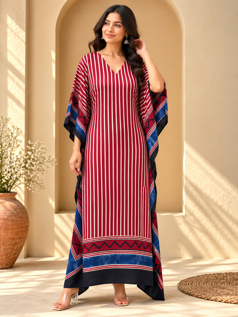 Ajrakh Modal Silk Kaftans 4801