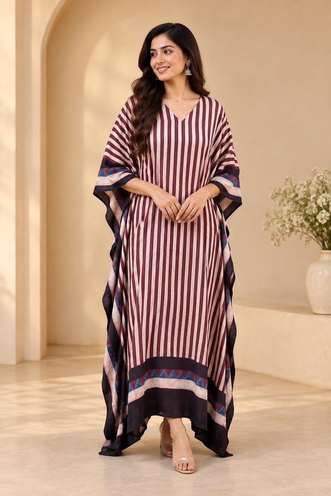 Ajrakh Modal Silk Kaftans 4801