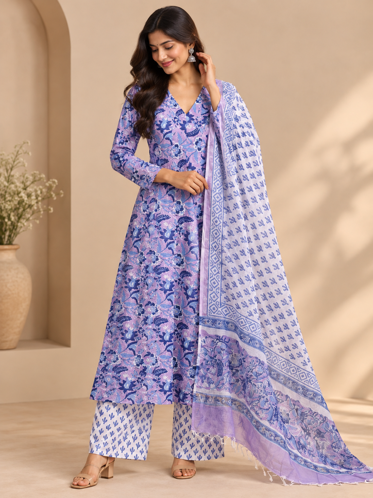 Soft Jaipur Cotton Anarkali Sets 5060