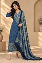 Ajrakh Modal Kurti Dupatta Set 5012