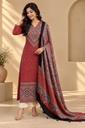 Ajrakh Modal Kurti Dupatta Set 5012
