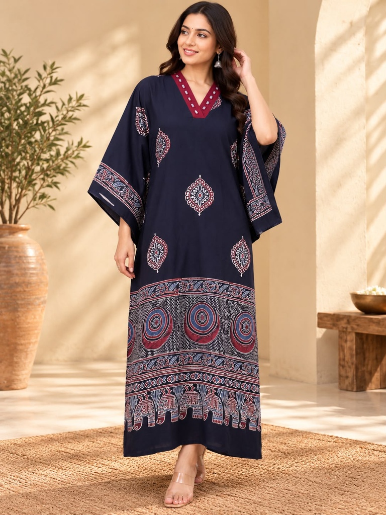Ajrakh Cotton Kaftan 4802