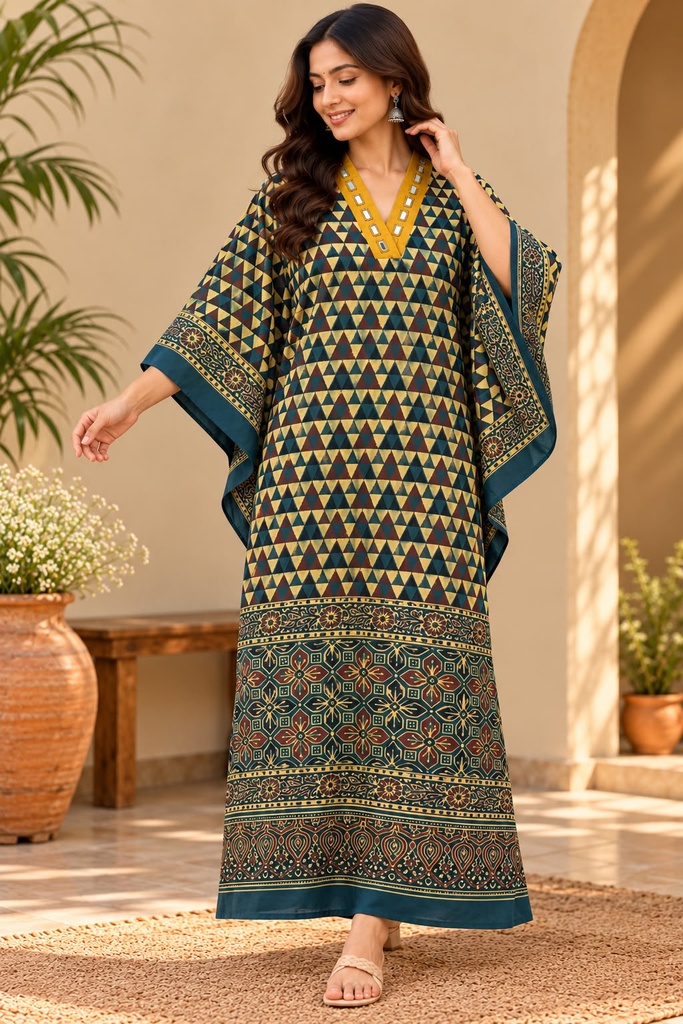 Ajrakh Cotton Kaftan 4802