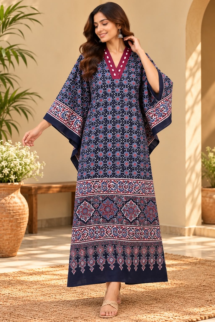Ajrakh Cotton Kaftan 4802