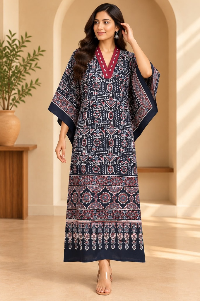 Ajrakh Cotton Kaftan 4802