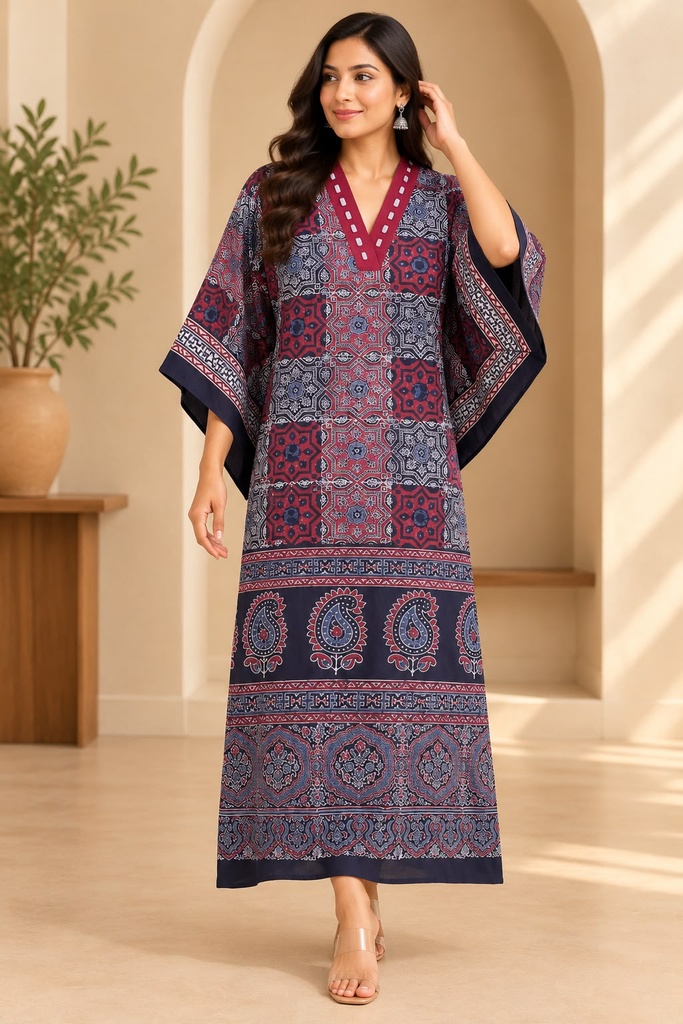 Ajrakh Cotton Kaftan 4802