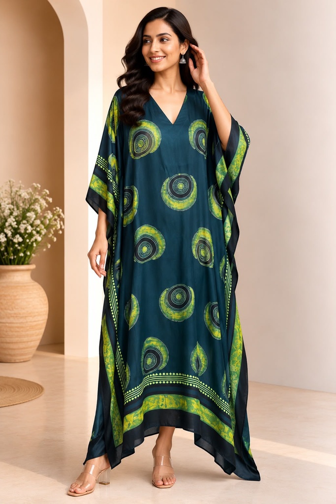 Ajrakh Modal Silk Kaftans 4801