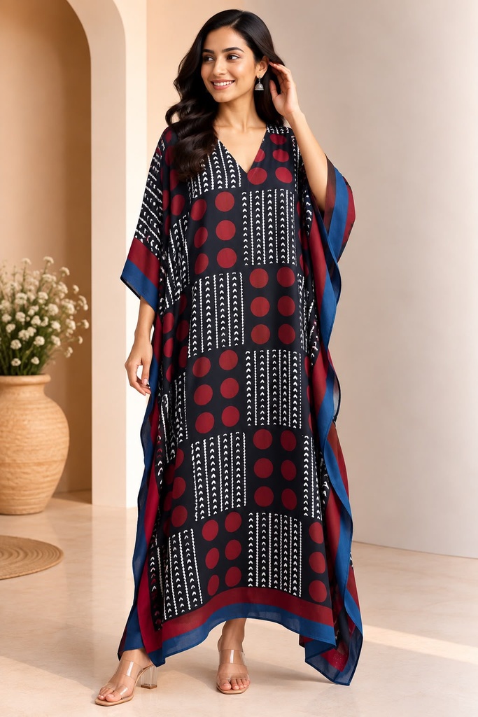 Ajrakh Modal Silk Kaftans 4801