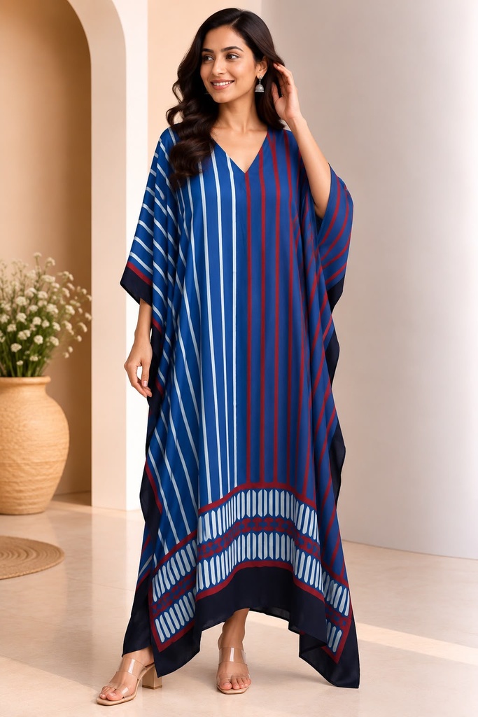 Ajrakh Modal Silk Kaftans 4801