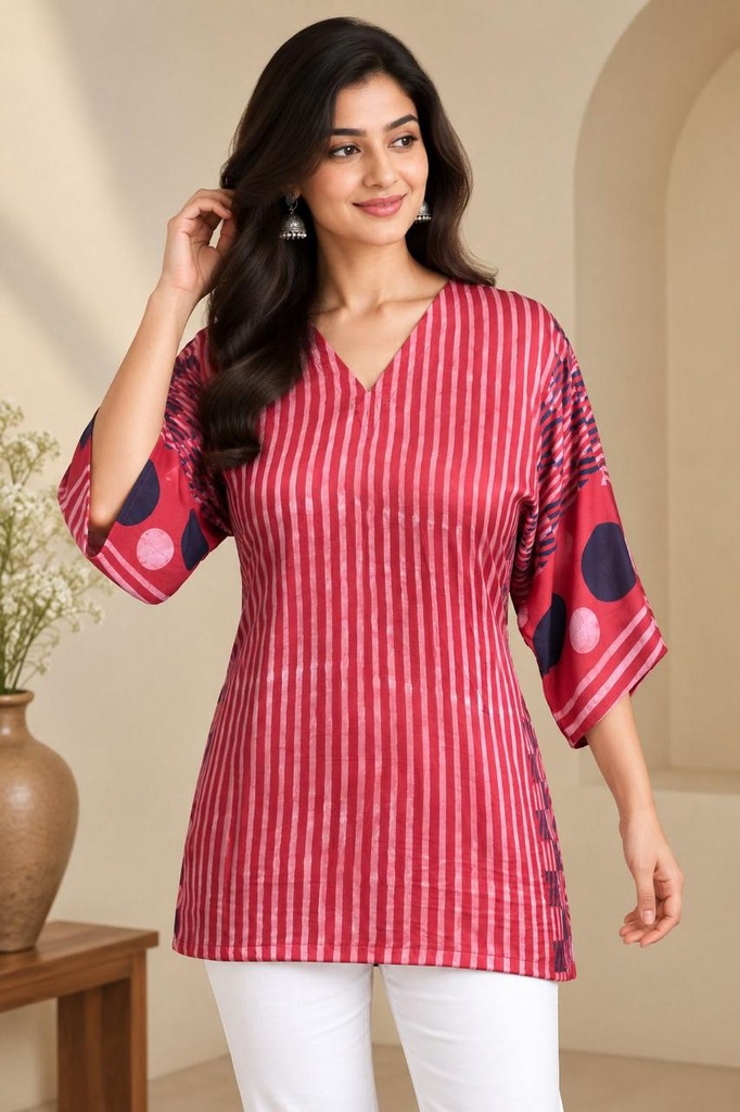 Ajrakh Modal Short Kurtis 5015