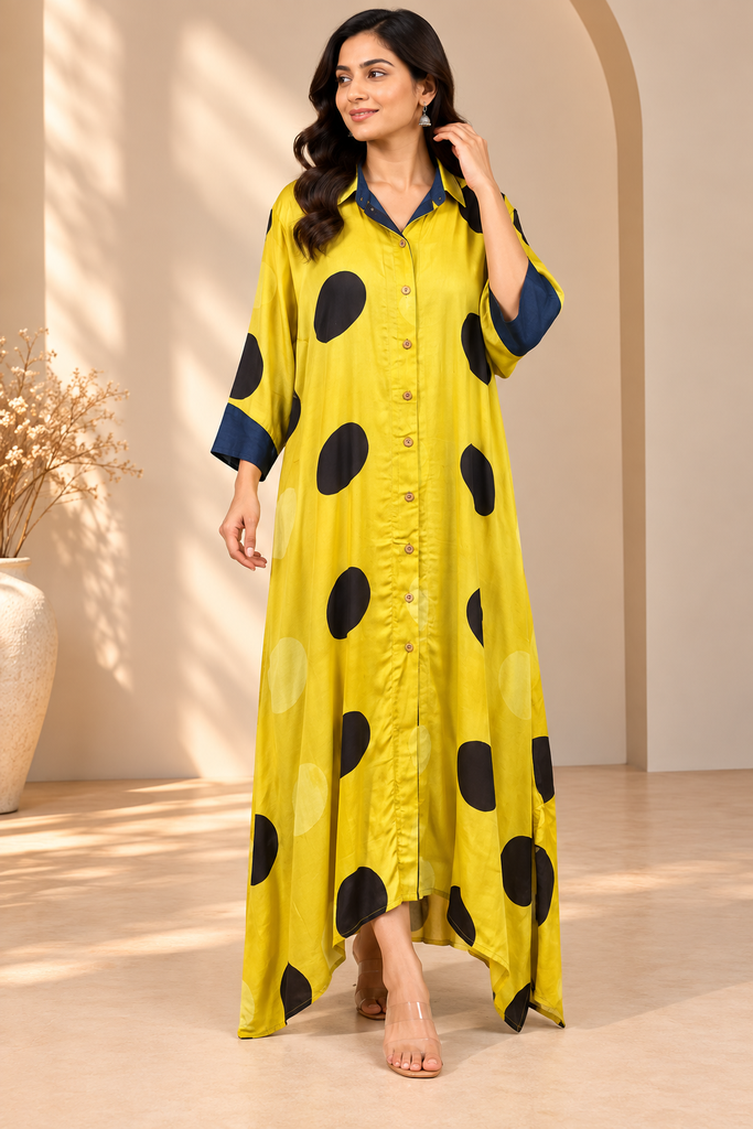 Ajrakh Modal Shirt Style Kurti 4803
