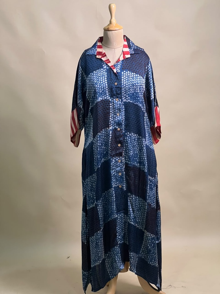 Ajrakh Modal Shirt Style Kurti 4803
