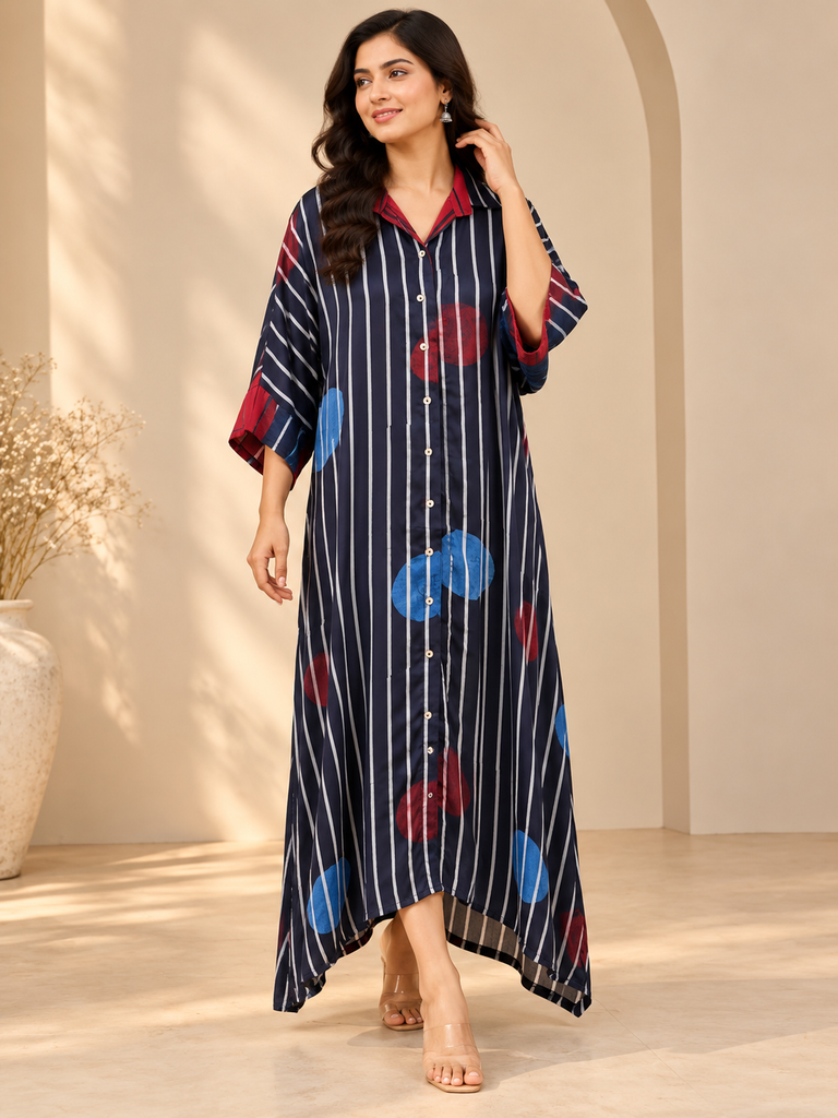 Ajrakh Modal Shirt Style Kurti 4803