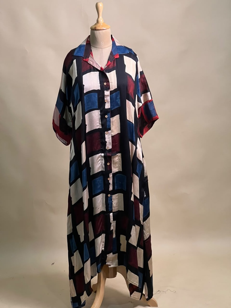 Ajrakh Modal Shirt Style Kurti 4803
