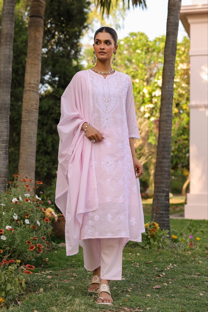 Embroidered Cotton Kurti sets 8010