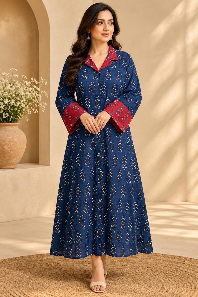 Ajrakh Cotton Kurti 5031
