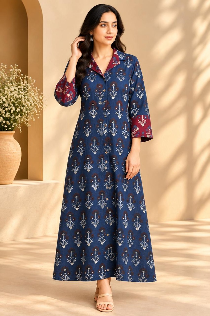 Ajrakh Cotton Kurti 5031