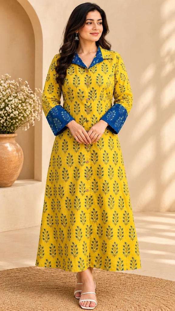 Ajrakh Cotton Kurti 5031