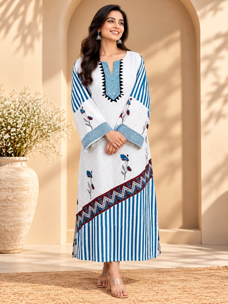 Ajrakh Cotton Kurti 5028