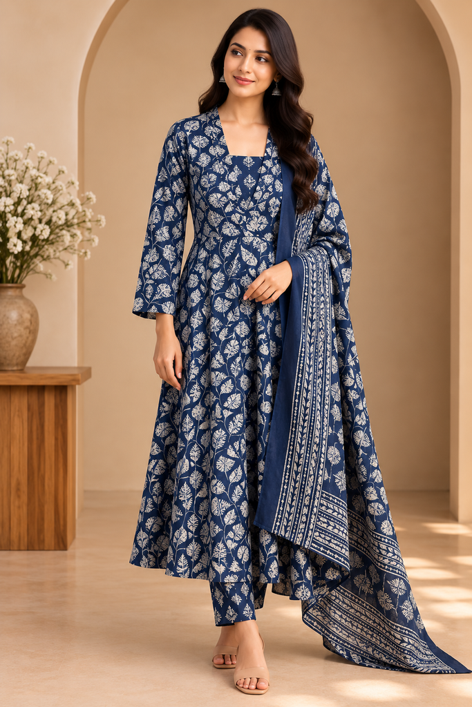Cotton Anarkali Kurti sets 8010