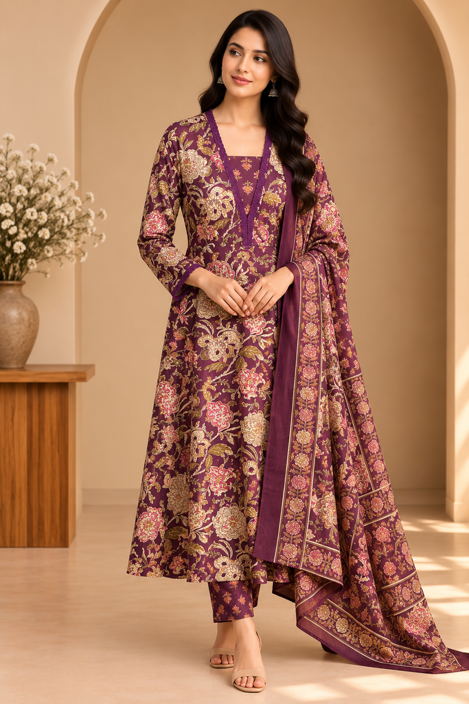 Cotton Anarkali Kurti sets 8010