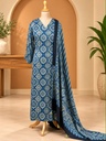 Ajrakh Modal Kurti Dupatta Set 5012