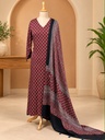 Ajrakh Modal Kurti Dupatta Set 5012