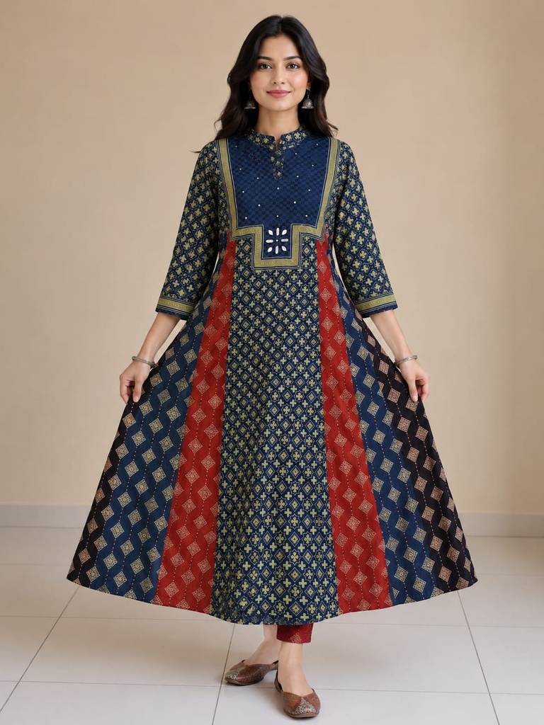 Premium Ajrakh Cotton Kurtis 5029
