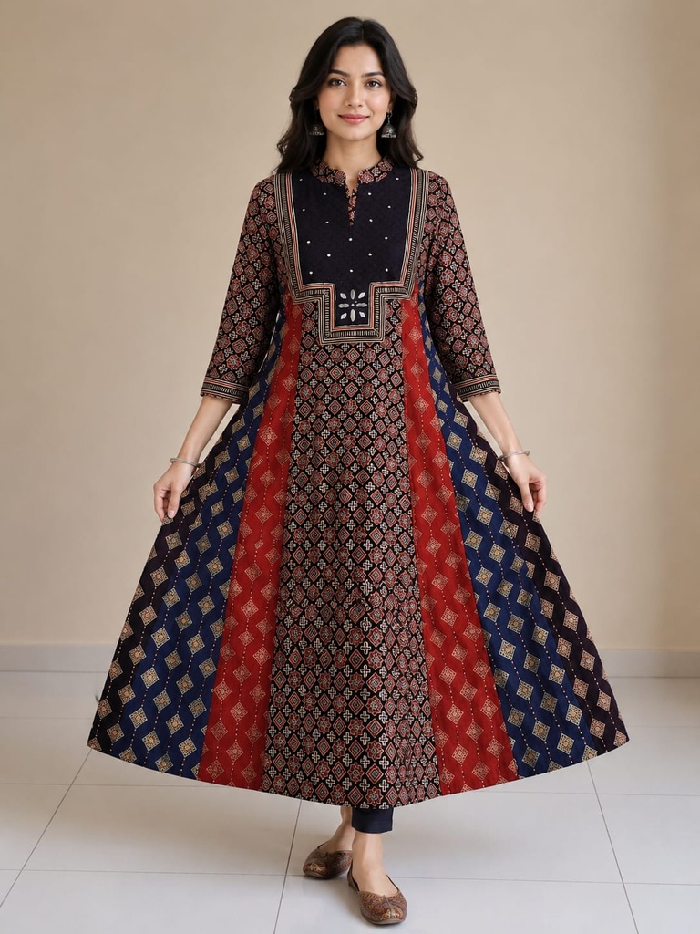 Premium Ajrakh Cotton Kurtis 5029