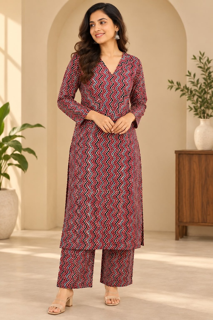 Ajrakh Cotton Coord Sets 5029
