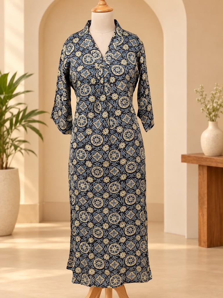 Ajrakh Modal Aline Kurtis 5053