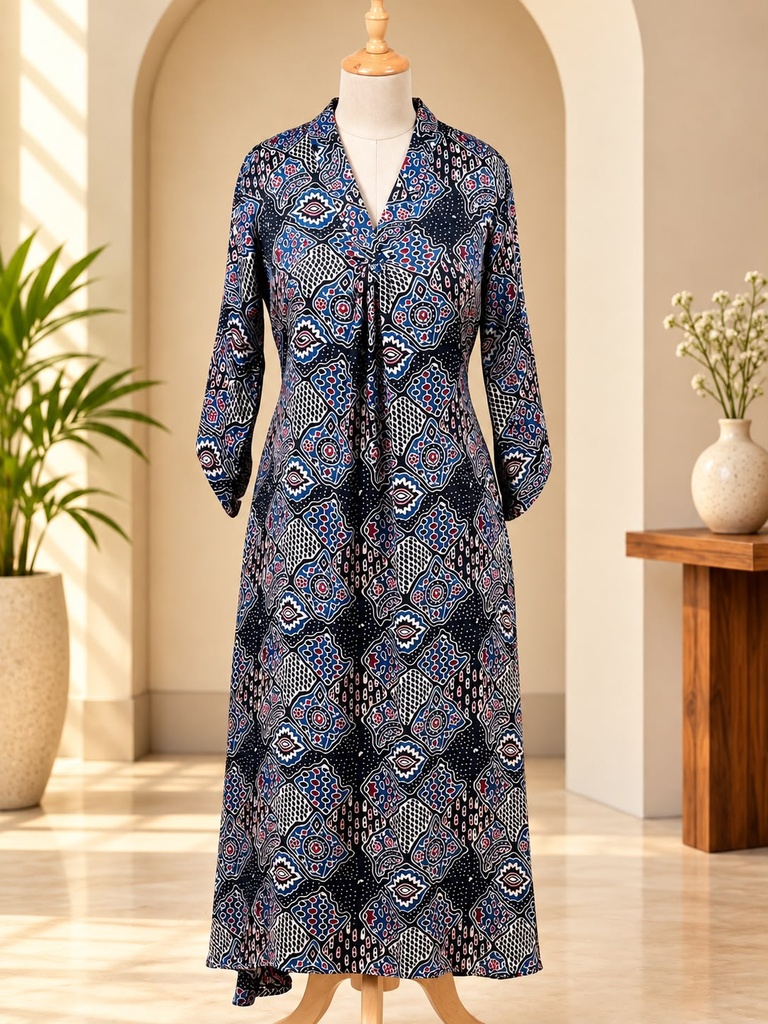 Ajrakh Modal Aline Kurtis 5053