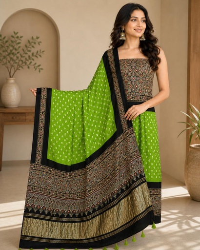 [SUMF] Premium Ajrakh Bandhani Suit 5030