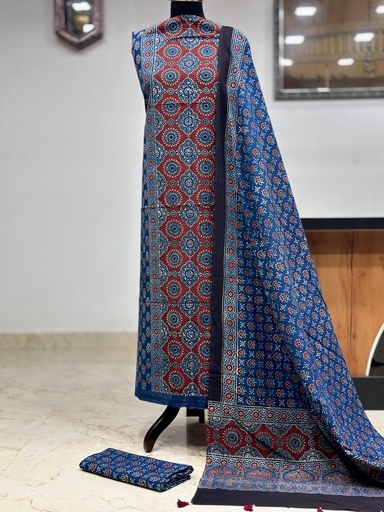 [SUMLK] Premium Ajrakh Cotton Suits 4558