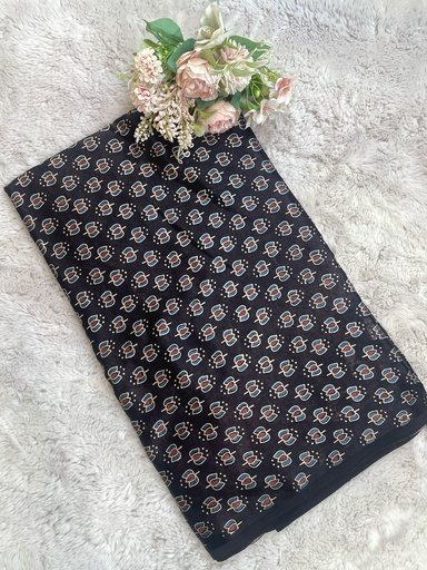 [CFAZ] Ajrakh Handblock Printed Mashru Silk Fabric 4215