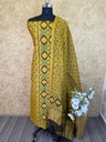 Ajrakh Chanderi Silk Cotton Top And Dupatta 4246