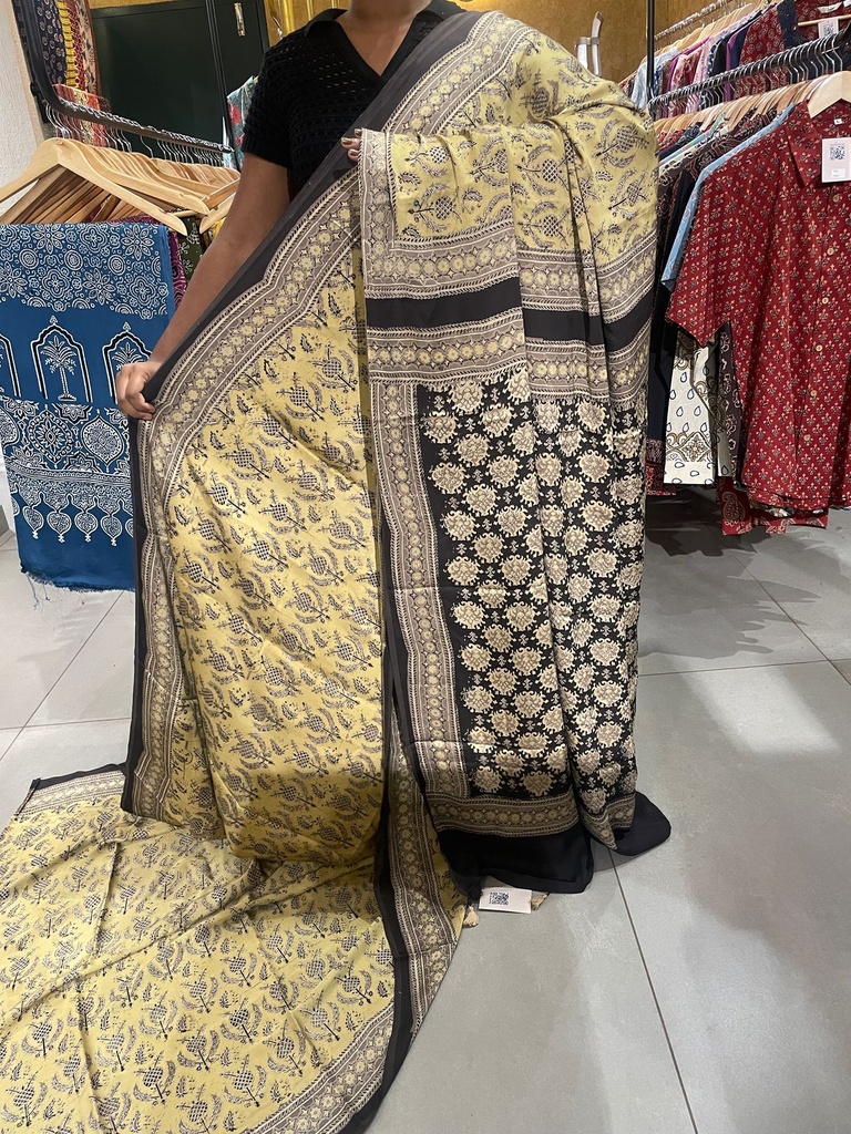 Premium Ajrakh Modal Silk Saree 4243