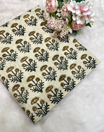 Bagru HandBlock Printed Cotton fabric 5023 