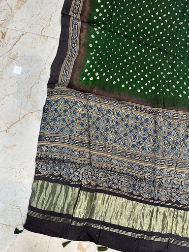 [DUMLK] Ajrakh Bandhani Modal Silk Dupatta 4564