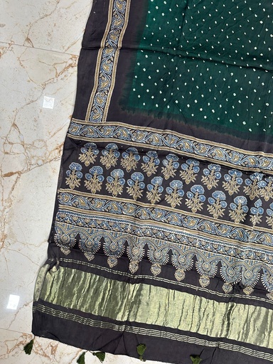 [DUMLK] Ajrakh Bandhani Modal Silk Dupatta 4564