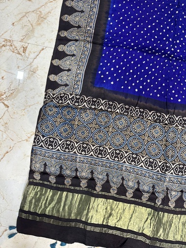 [DUMLK] Ajrakh Bandhani Modal Silk Dupatta 4564