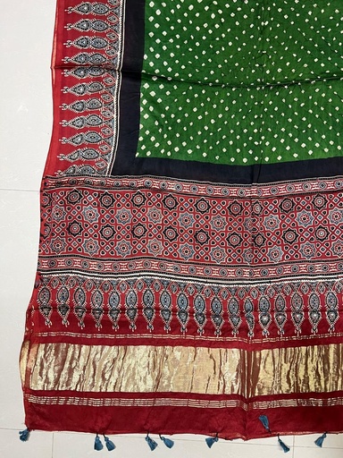 [DUMLK] Ajrakh Bandhani Modal Silk Dupatta 4564