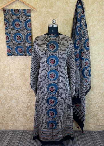[SUMK] Ajrakh Modal Silk Suit Set 5041