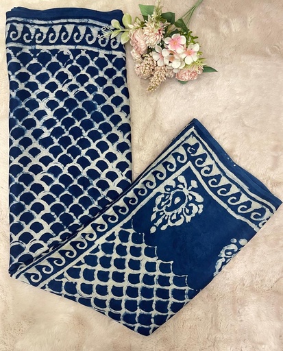 [SAMT] Indigo Modal Silk Saree 5034
