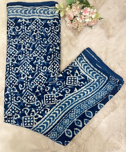 [SAMT] Indigo Modal Silk Saree 5034