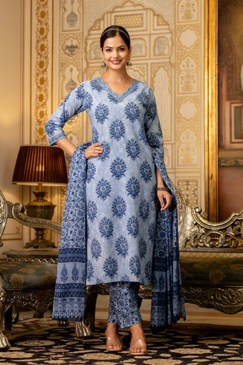 Premium Cotton Kurti Set 5043
