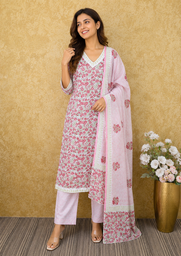  Block Printed Kurti Set 5034