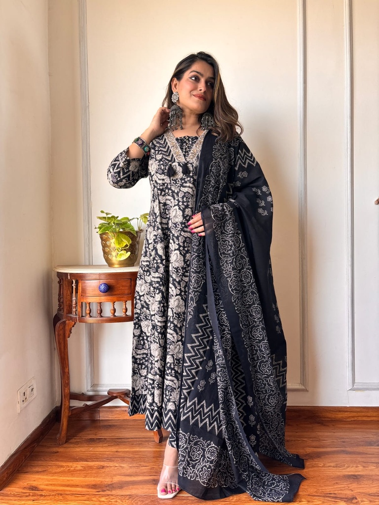 Cotton Anarkali  Kurti Sets 5043